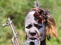 Mursi Woman With Kalashnikov